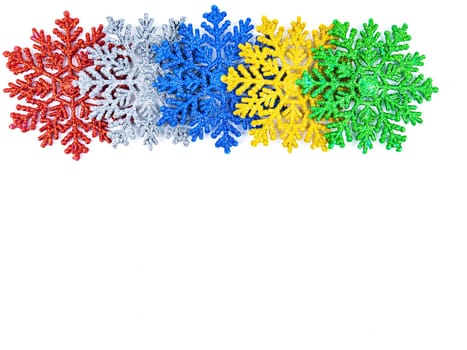 Christmas decorations with place for text on a white background. Congratulation. New Year's holidays. Christmas decorations. Free place. Background image.