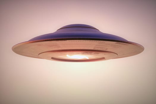 Unidentified flying object - UFO. Science Fiction image concept of ufology and life out of planet Earth. Clipping Path Included.
