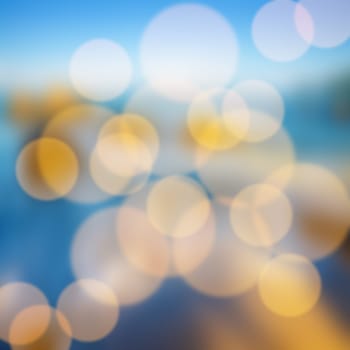 Abstract bokeh background, Christmas light bokeh and light bulbs blurred background
