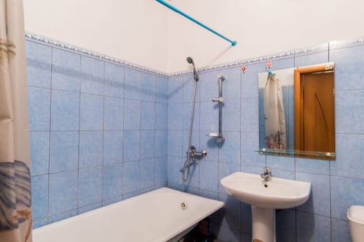 Russia, Moscow- August 01, 2019: interior room apartment. standard repair decoration in hostel