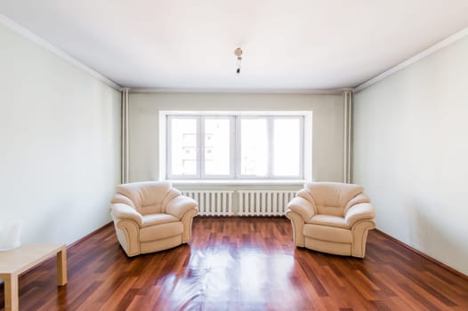 Russia, Moscow- August 01, 2019: interior room apartment. standard repair decoration in hostel