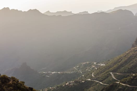 famous village Masca in rural place at high altitude on mountain in Tenerife, Spain