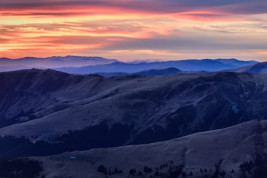 mountain landscape in The Fagaras Mountains, Romania