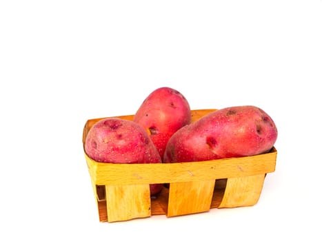 Harvest potatoes on a white background with place for text. Farming. Agriculture.