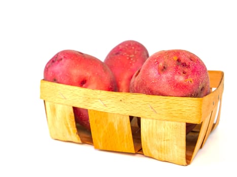 Harvest potatoes on a white background with place for text. Farming. Agriculture.