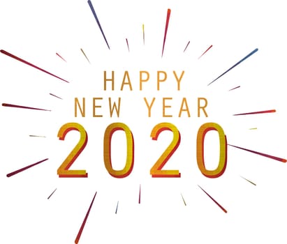 new year 2020 holiday seasonal celebration illustration golden shine