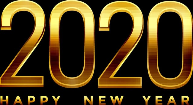 new year 2020 holiday seasonal celebration illustration golden