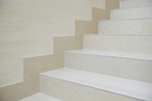 White marble staircase in the modern house