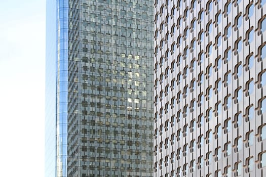 Tall modern skyscrapers in Paris France