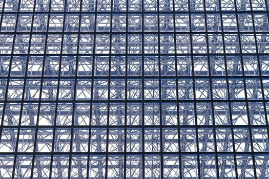 Glass and steel structure at modern building