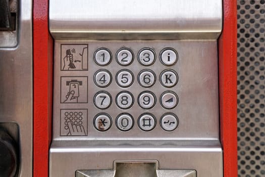 Public telephone metal keypad dial