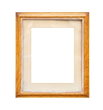 Wooden frame isolated on white with clipping path