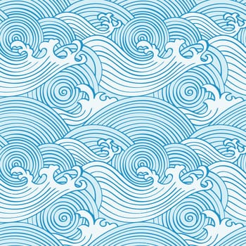 waves sea nature blue foam splash illustration motion