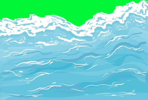 waves sea nature blue motion foam splash illustrationwaves sea nature blue motion foam splash illustration