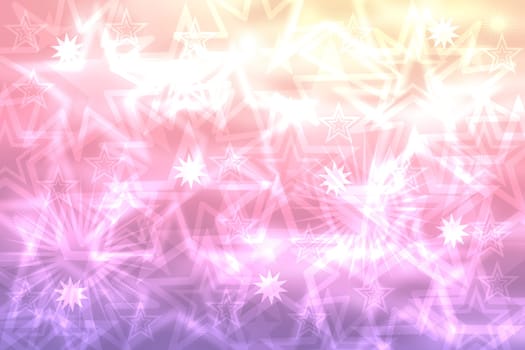 Christmas card template. Abstract festive gradient pink purple white winter christmas or New Year background texture with blurred bokeh lights and stars. Beautiful backdrop.