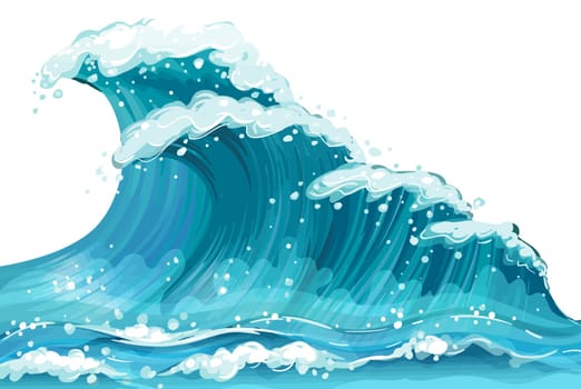 waves sea nature blue motion foam splash illustration surf