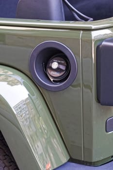 Diesel fuel only warning at green suv