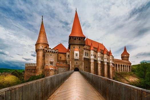 Old Gothic-Renaissance castle in Transylvania, Hunedoara, Romania