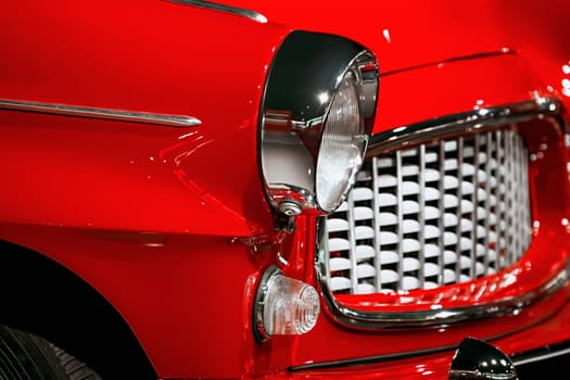 Fragment of of an old Red Retro Car