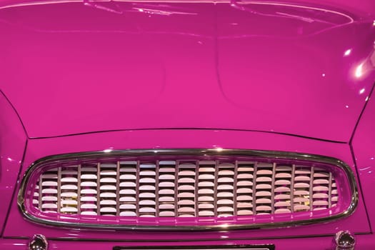 Fragment of the Front Part of Retro Car