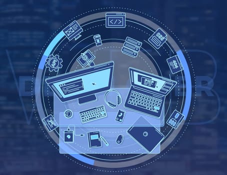 You can easily create a presentation or commercial to promote your services. Modern themed illustration will immediately attract views on websites or social networks and help you in advertising.