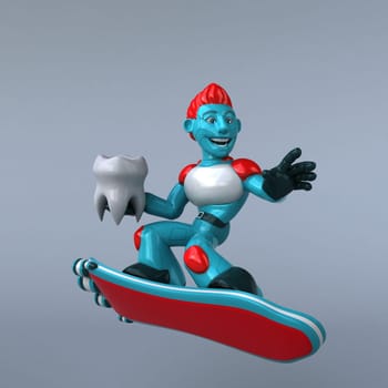 Red Robot - 3D Illustration