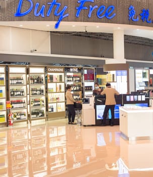 BANGKOK, THAILAND -  JANUARY 13, 2017: Duty Free shop at Don Mueang airport in Thailand.
