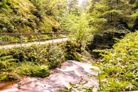 Idyllic forest waterfall in Arheiligen Schwarzwald Germany