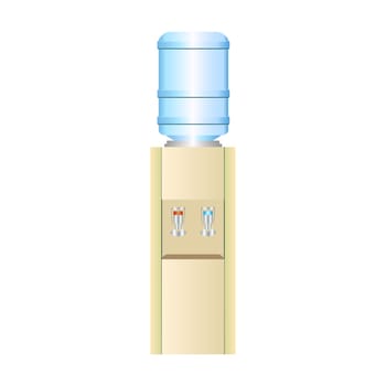 Office water cooler with hot and cold drinking water on a neutral background