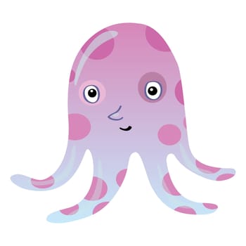 Funny cartoon octopus or an alien monster or Kraken
