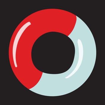 Icon rescue white red circle on a neutral background