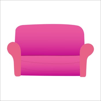 Red sofa icon symbol illustration on white background