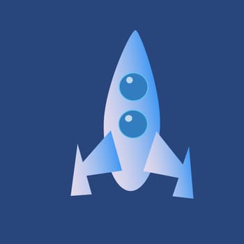 Space cartoon rocket icon on a neutral background