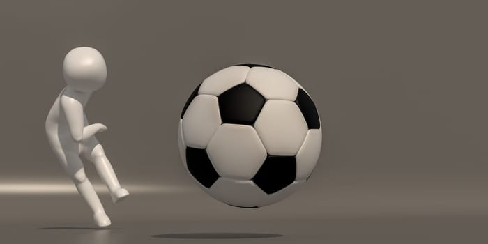3d illustrator group of career symbols on a gray background, 3d rendering of the playing football. Includes a selection path.