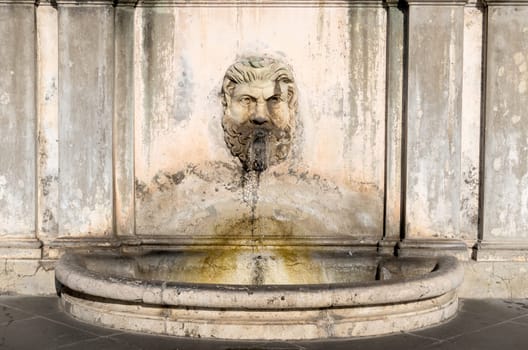 Fountain In The Courtyard Of The Vatican Museums, Rome, Italy