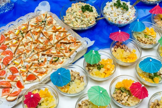 Catering food at a party. In Lithuania.