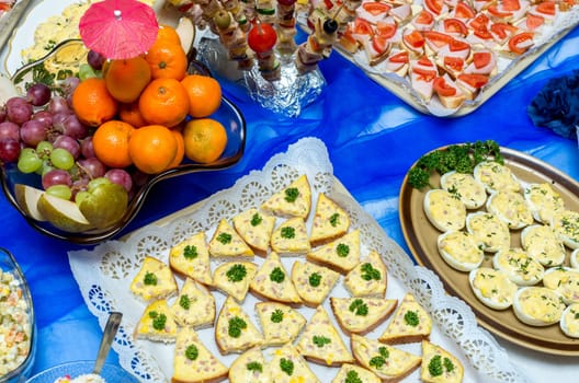 Catering food at a party. In Lithuania.