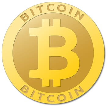 We accept bitcoins. Golden bitcoin virtual currency.