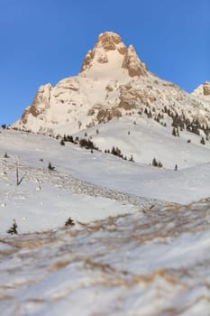 mountain landscape in winter, Ciucas Mountains, Romania