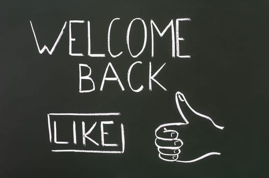 On the board write the words welcome back