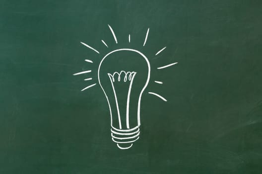 Idea on the blackboard drawing with chalk