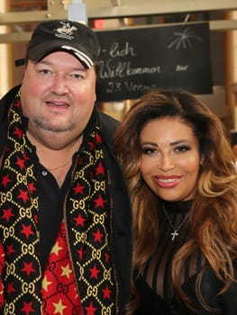 Entertainer Andreas Ellermann with girlfriend German reality TV actress Patricia Blanco at the erotic fair Venus 2019 in Berlin
