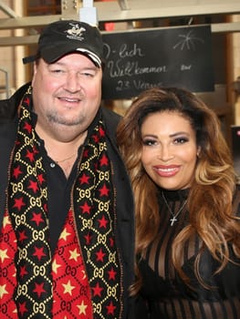 Entertainer Andreas Ellermann with girlfriend German reality TV actress Patricia Blanco at the erotic fair Venus 2019 in Berlin