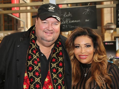Entertainer Andreas Ellermann with girlfriend German reality TV actress Patricia Blanco at the erotic fair Venus 2019 in Berlin