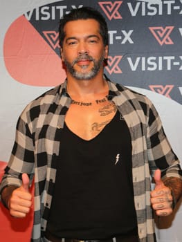actor and model Aurelio Savina at the erotic fair Venus 2019 in Berlin