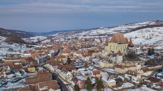 church and village of Biertan in Transylvania, Romania