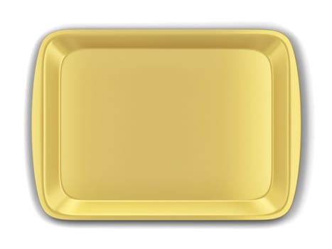 Blank plastic tray for food. 3d illustration isolated on white background