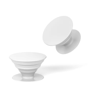 Blank telephone pop socket mockup. 3d illustration isolated on white background