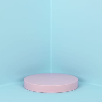 Simple podium. Showcase stand for your product. 3d illustration