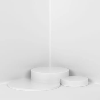 Simple podium. Showcase stand for your product. 3d illustration